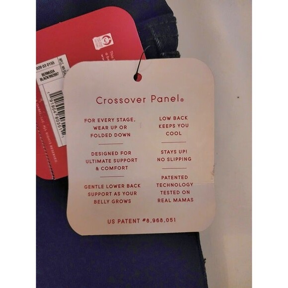 Isabel Maternity Womens Crossover Panel Bermuda Black Jean Shorts Size: 12 (NWT) - Picture 5 of 8